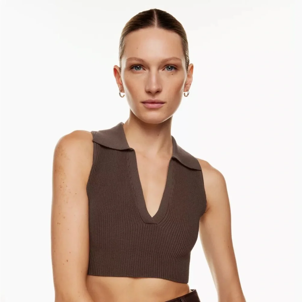 Aritzia Babaton Sculpt Knit Polo Top - Picture 4 of 11
